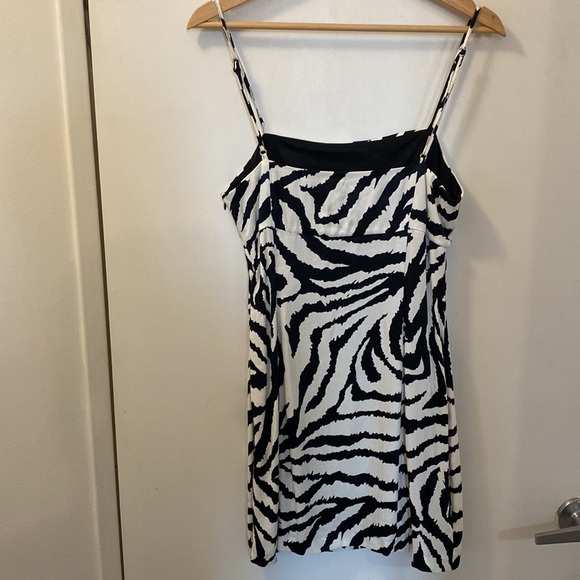 Zara Animal Print Strappy Mini Dress S - Picture 3 of 4